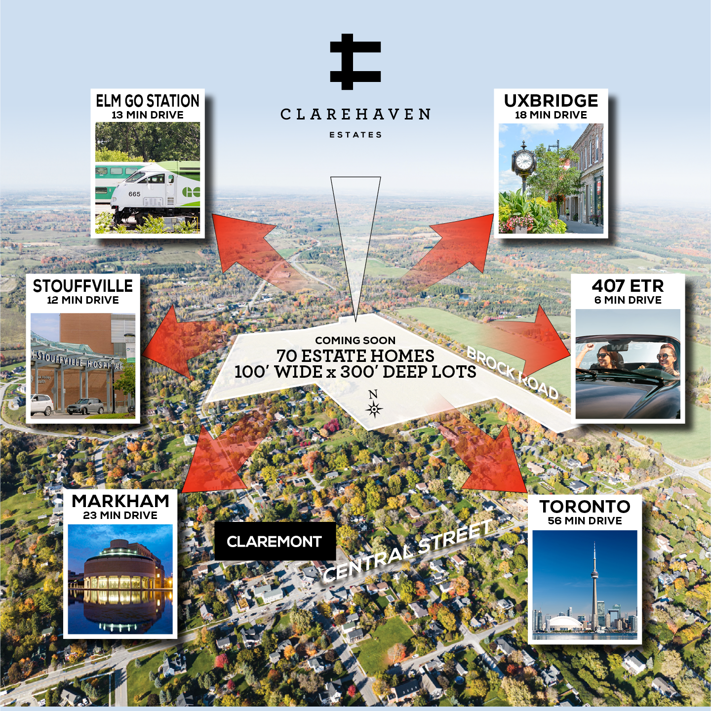Area Map & Drive Times elevation, Clarehaven Estates