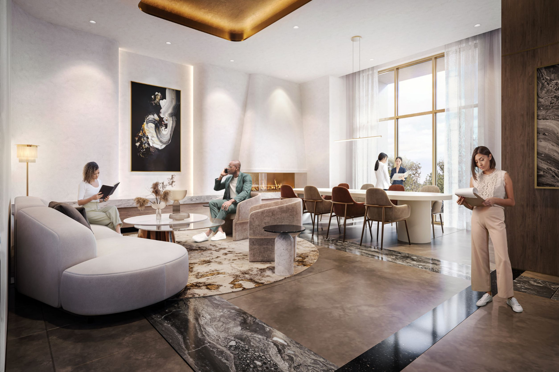 Co-Work Lounge elevation, The Grand at Universal City