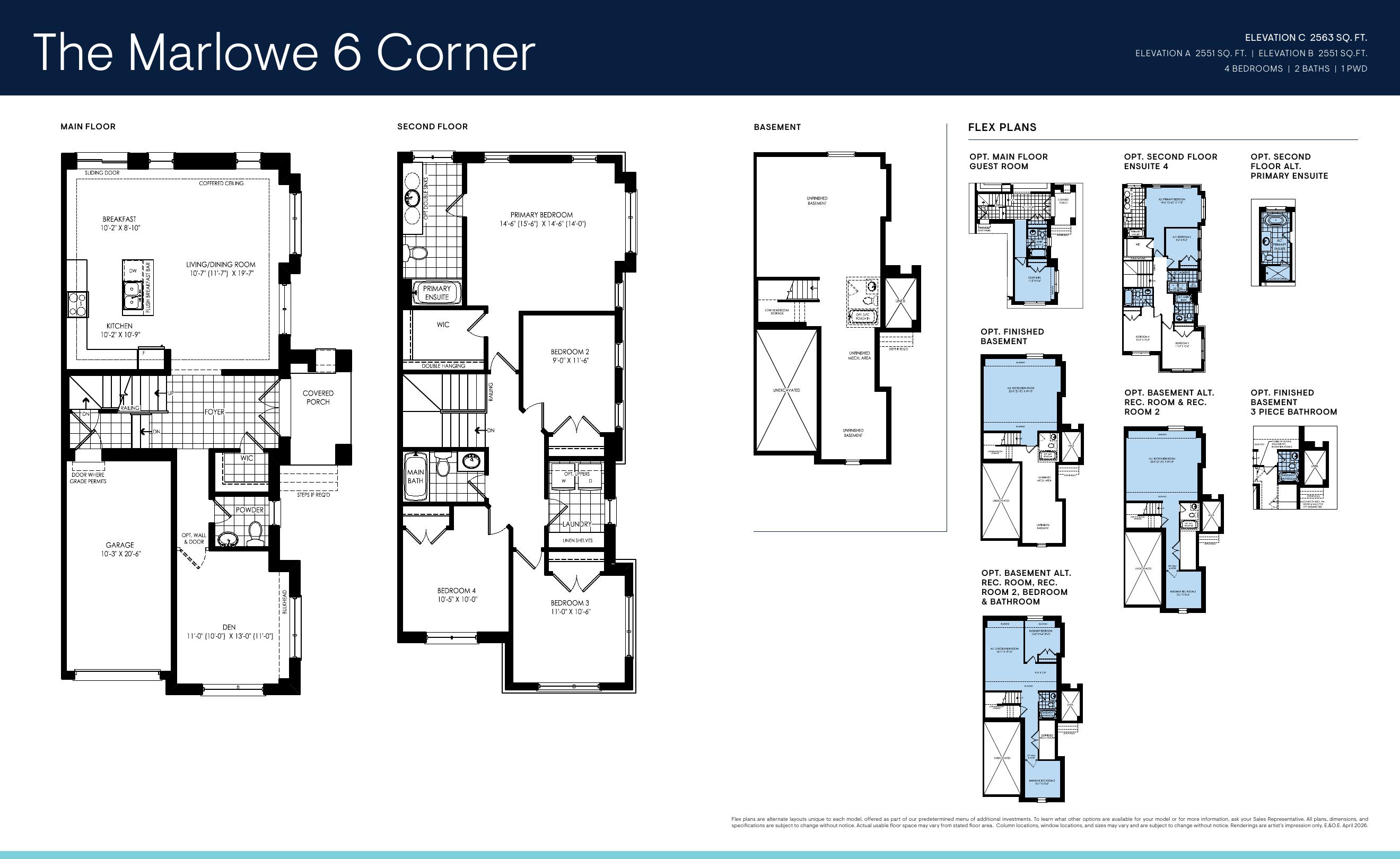 Marlowe Corner floor plan — Creekstone by Minto Communities, Courtice