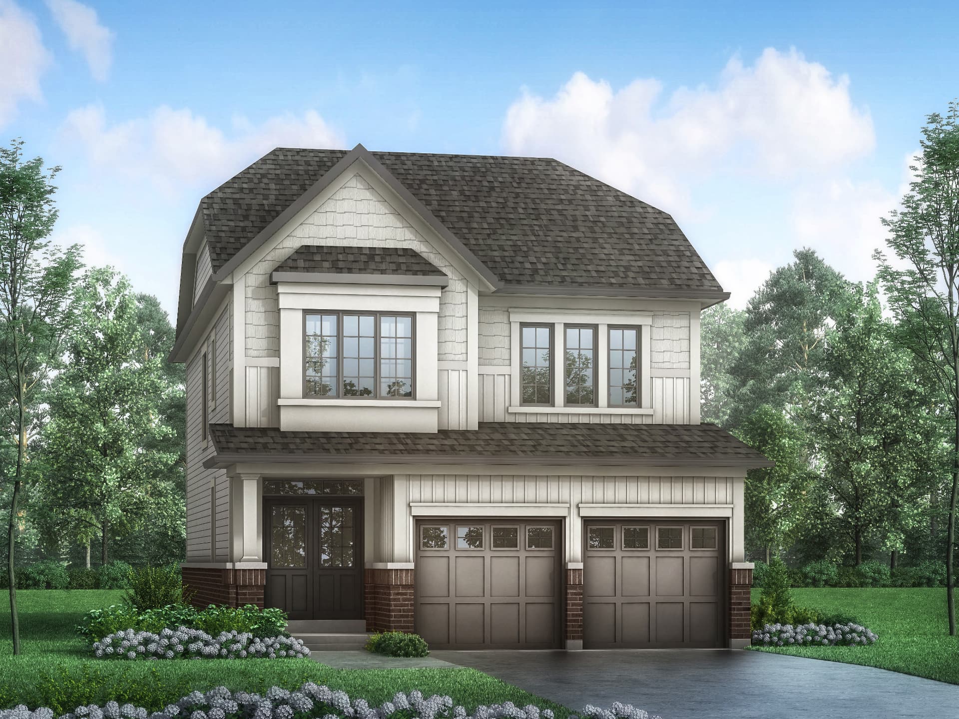 Harrison Elevation C exterior rendering at Orchard South in Bowmanville