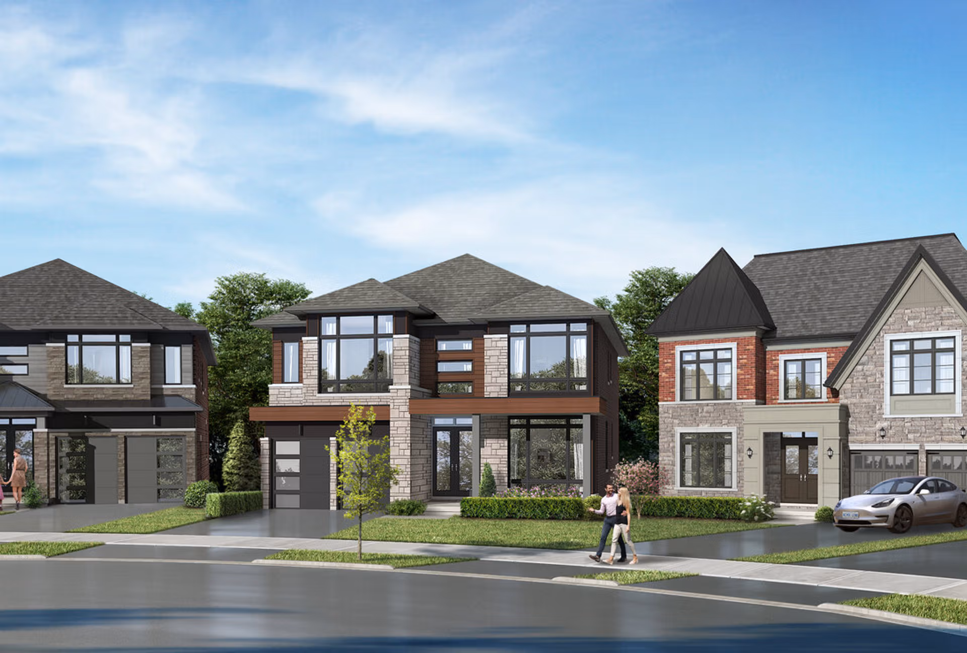 Streetscape rendering of Monteverdi Estates by Ambria Homes in Aurora