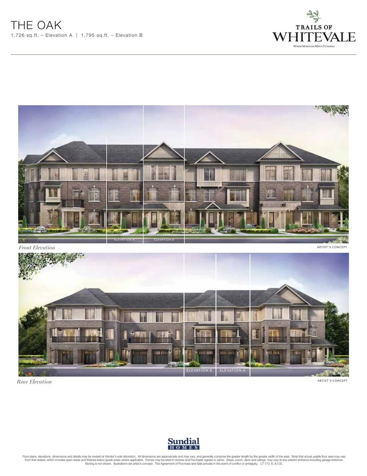 The Oak elevations — artist's concept