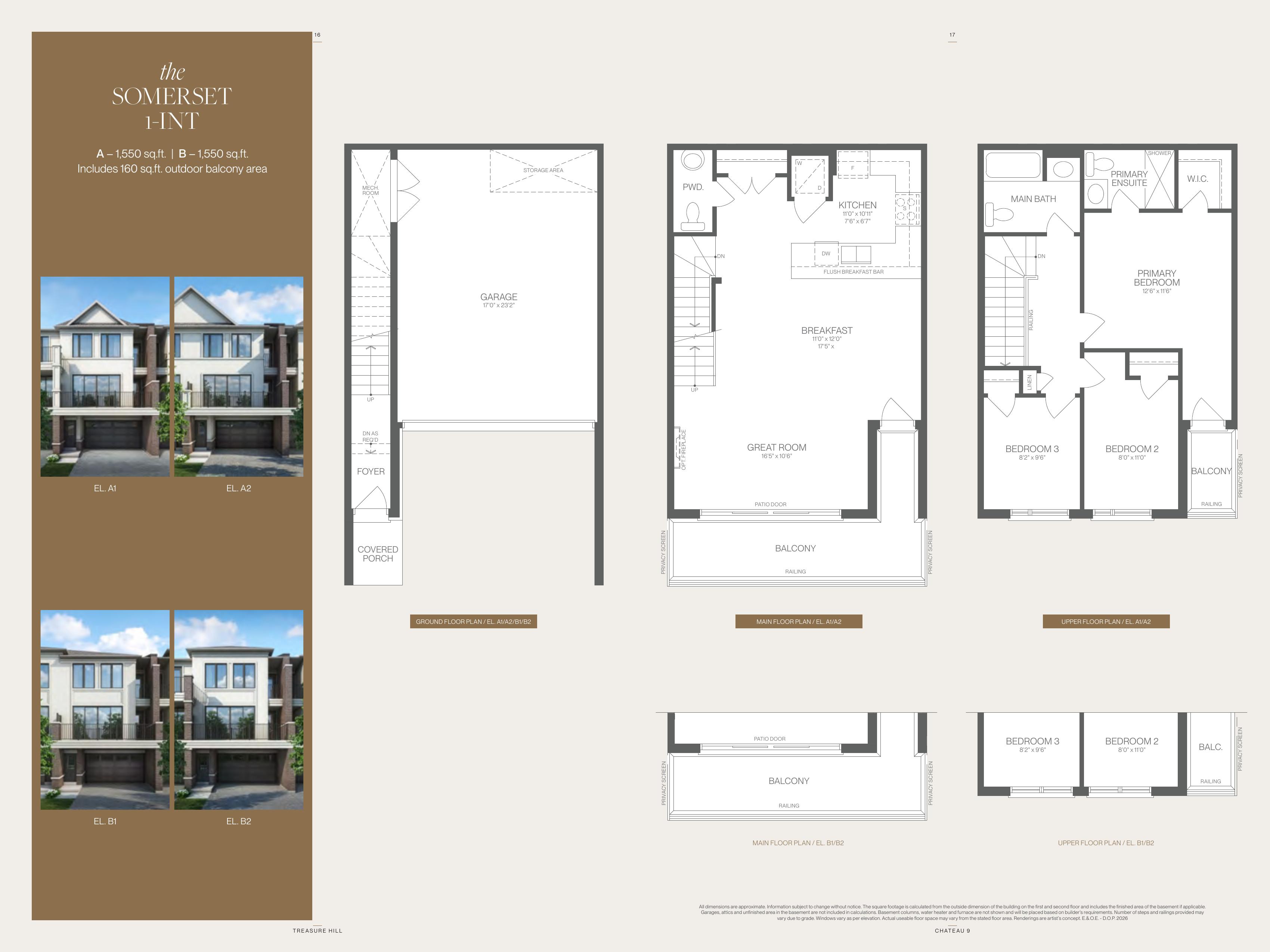 Somerset 1 INT floor plan — Chateau 9 by Treasure Hill, Stouffville