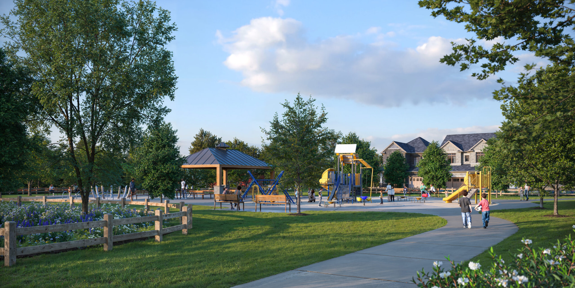 Community Park & Playground elevation, Park & Lake