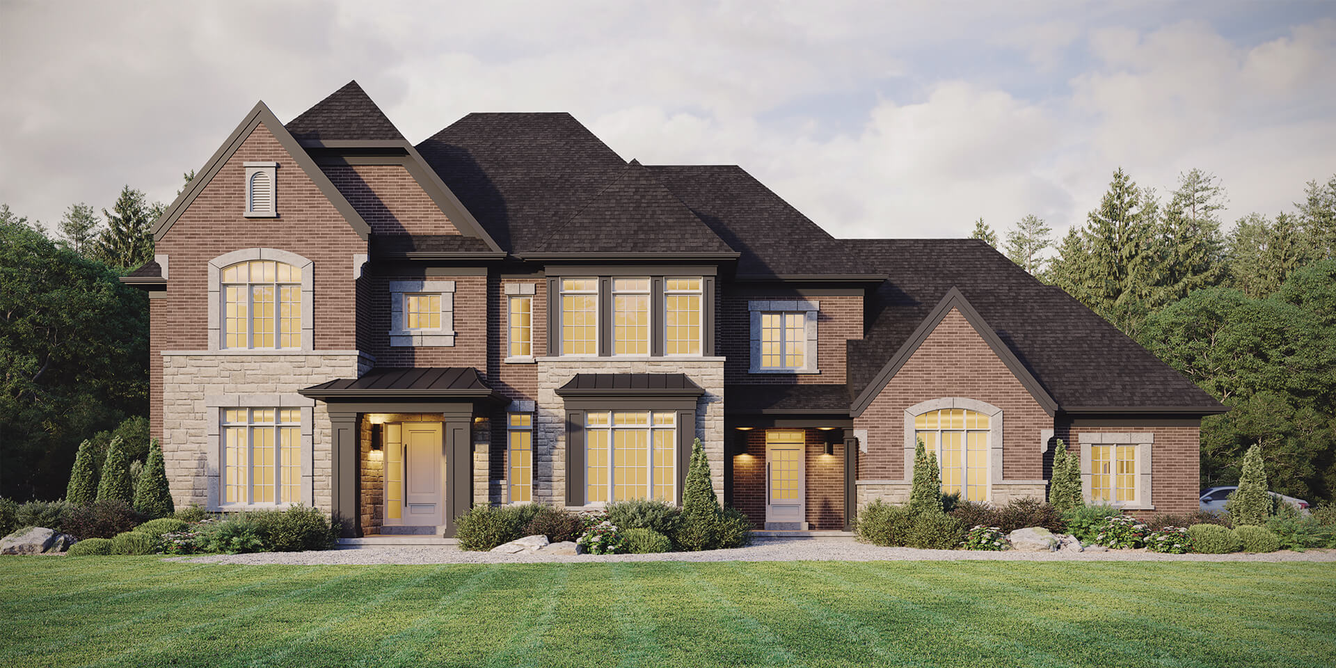 The Diamante exterior rendering at Coppin Forest Estates