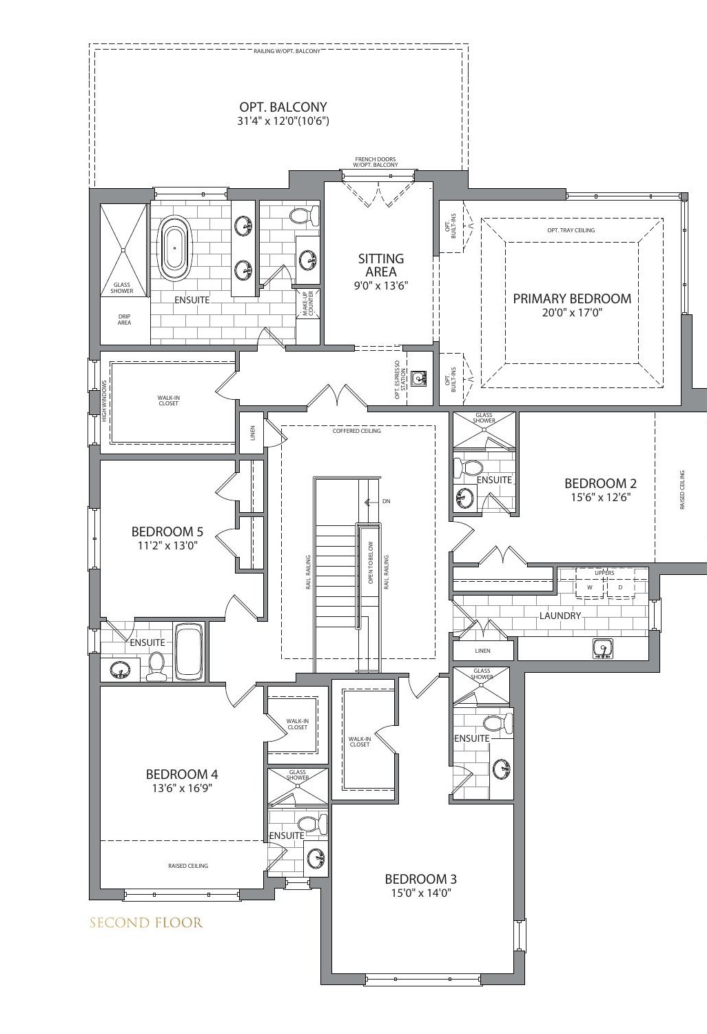Veneto second floor plan at Monteverdi Estates