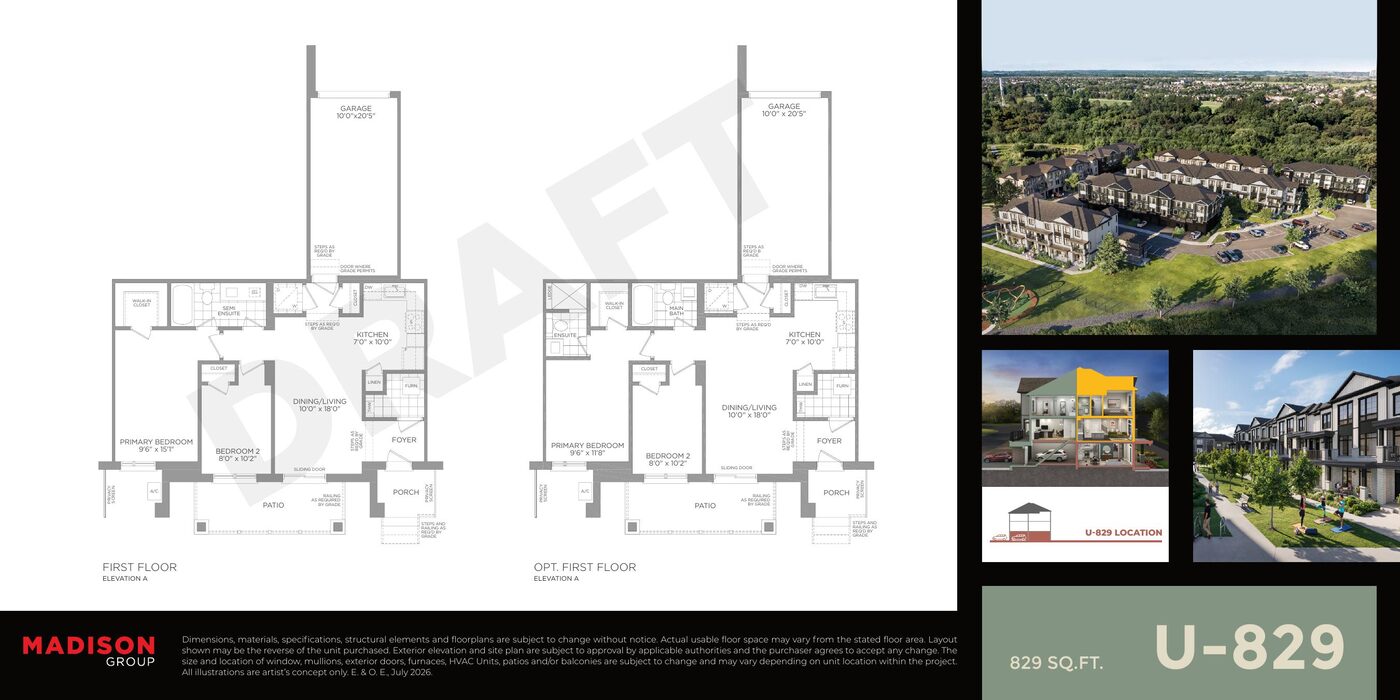 U-829 floor plan — Brooklin Towns 2.0 by Madison Group, Brooklin