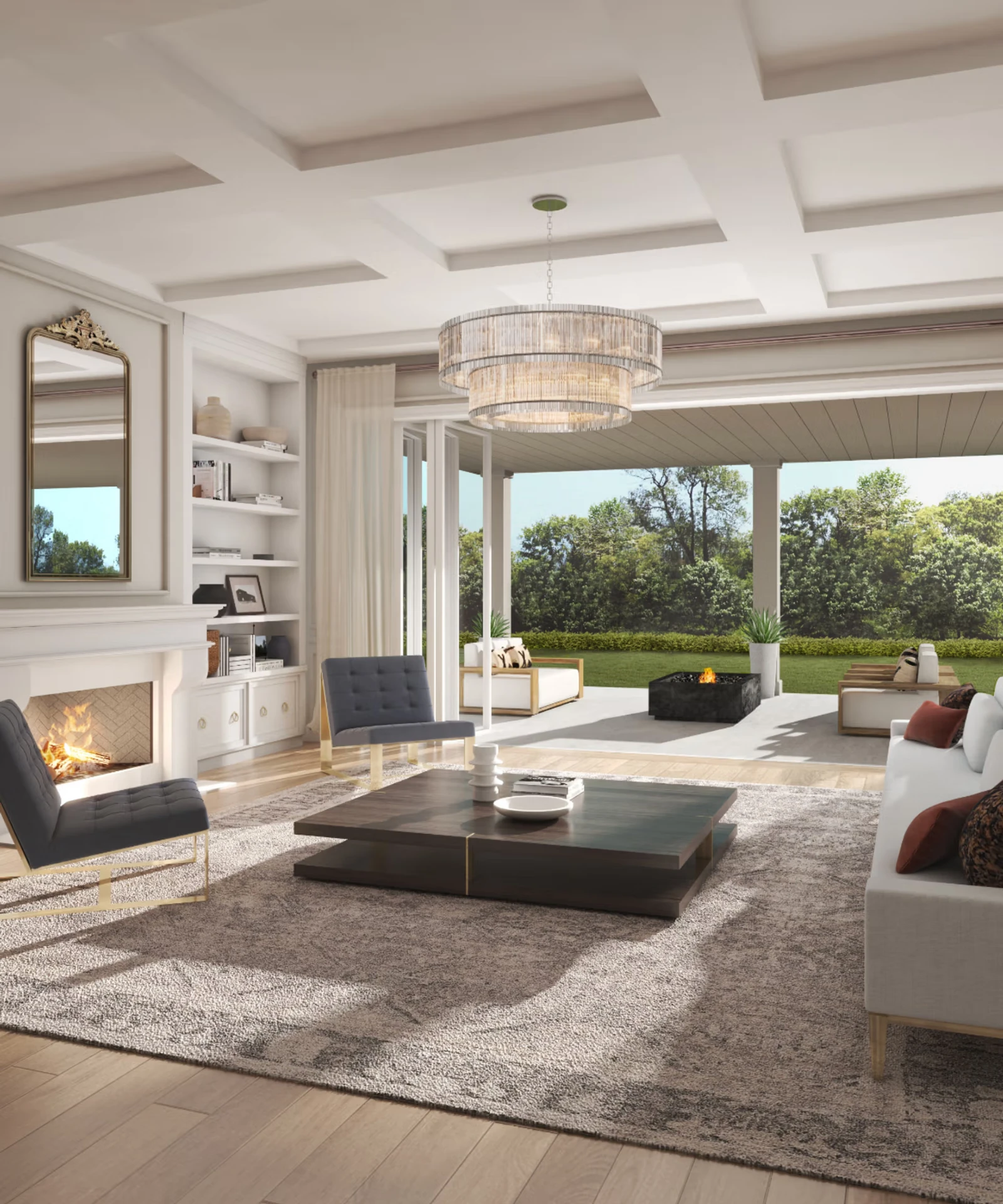 Luxury living room interior rendering at Monteverdi Estates