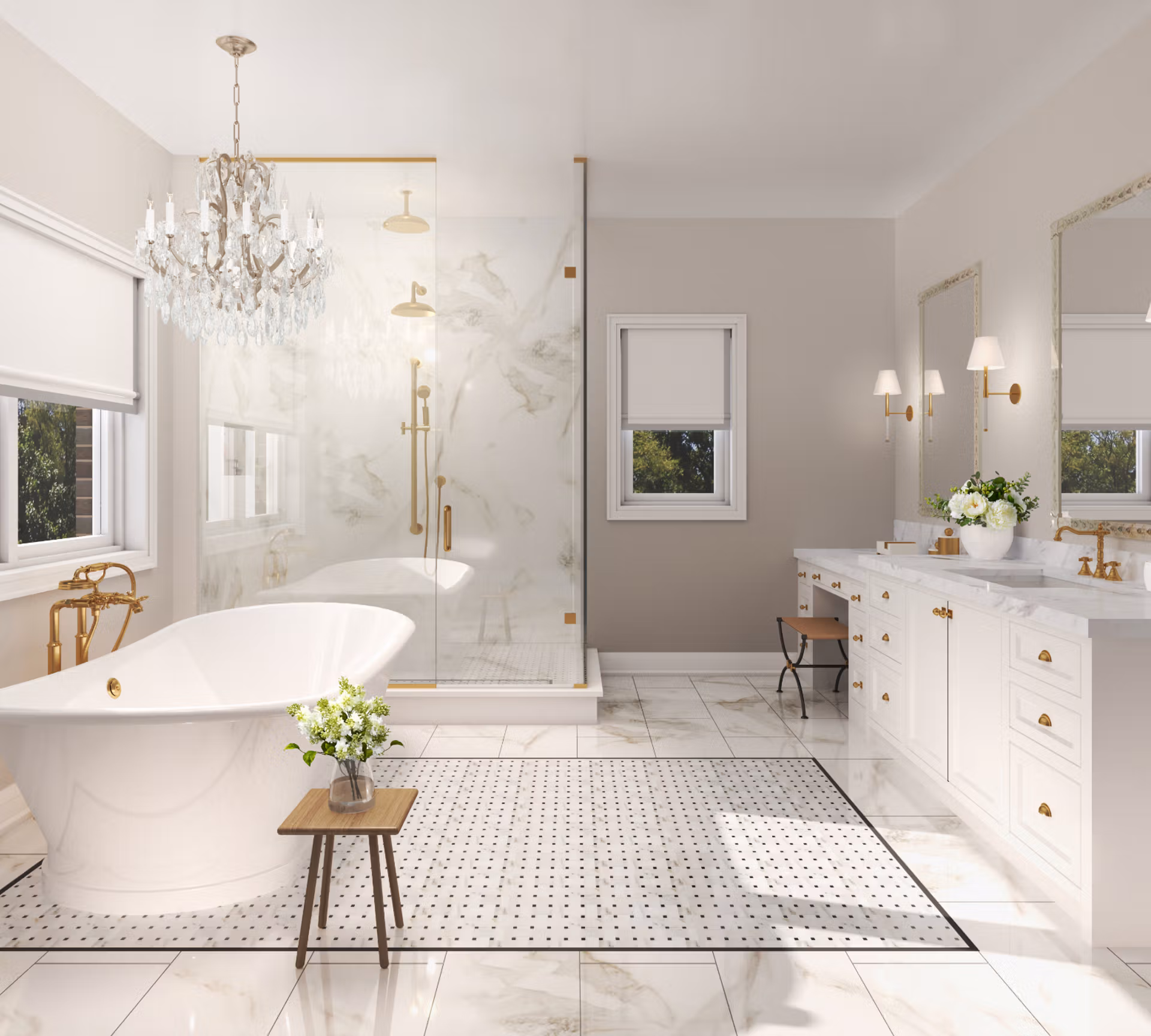 Primary ensuite rendering at Monteverdi Estates