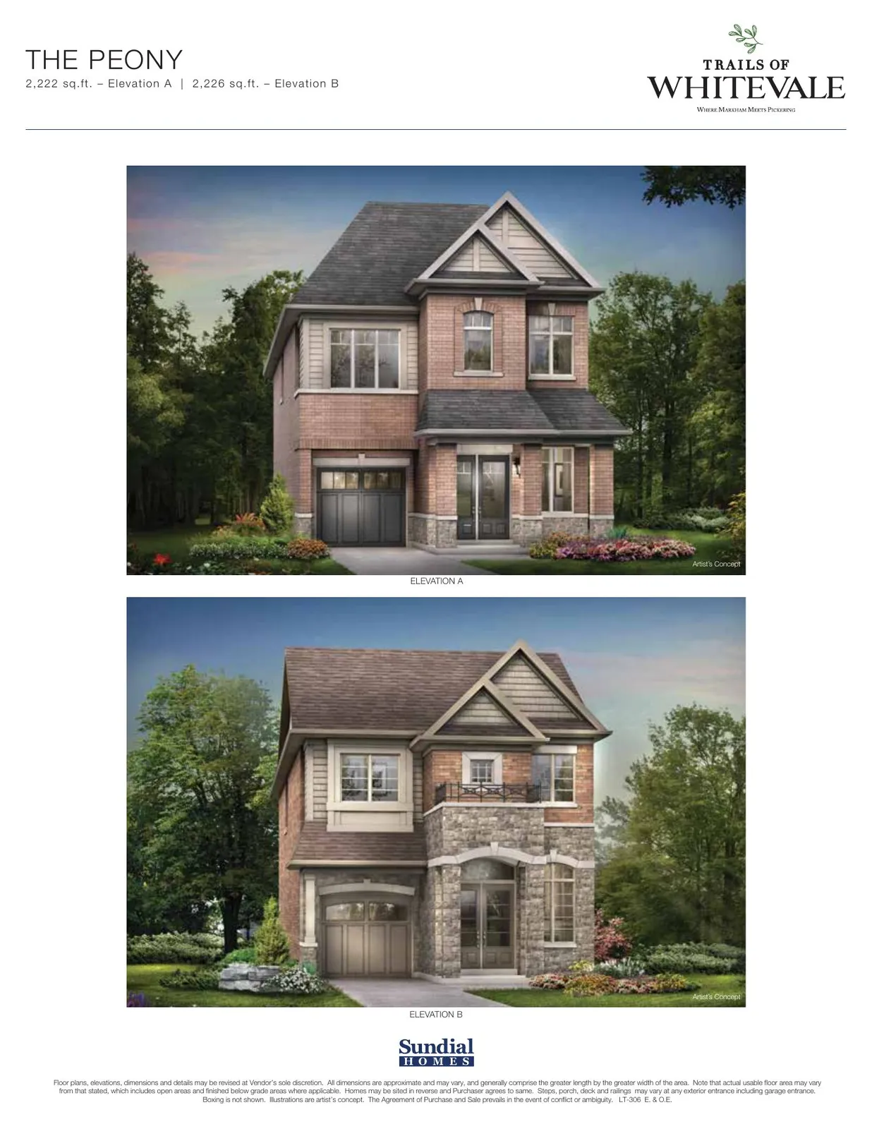 The Peony elevations — artist's concept