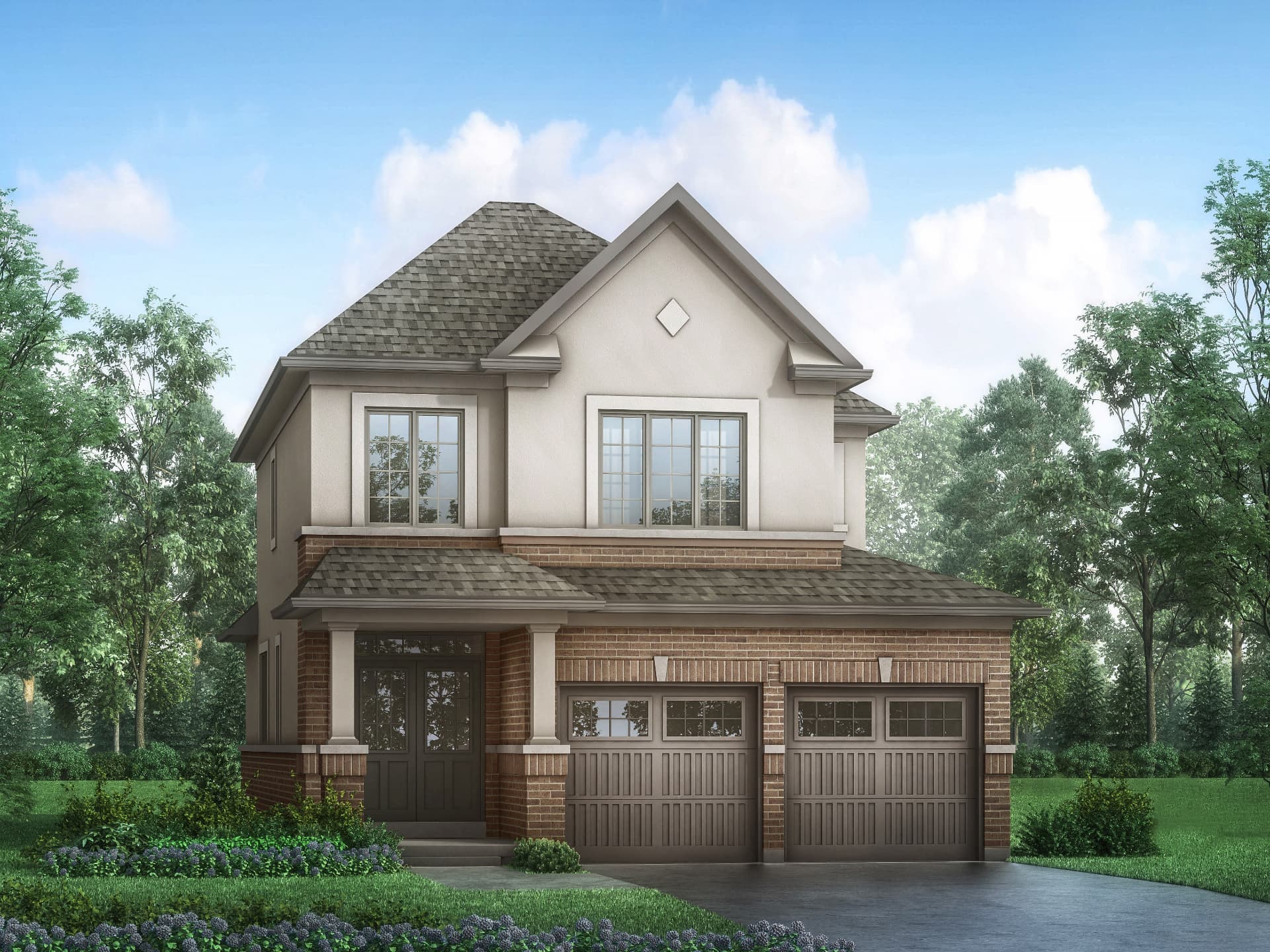Harrison Elevation B exterior rendering at Orchard South in Bowmanville