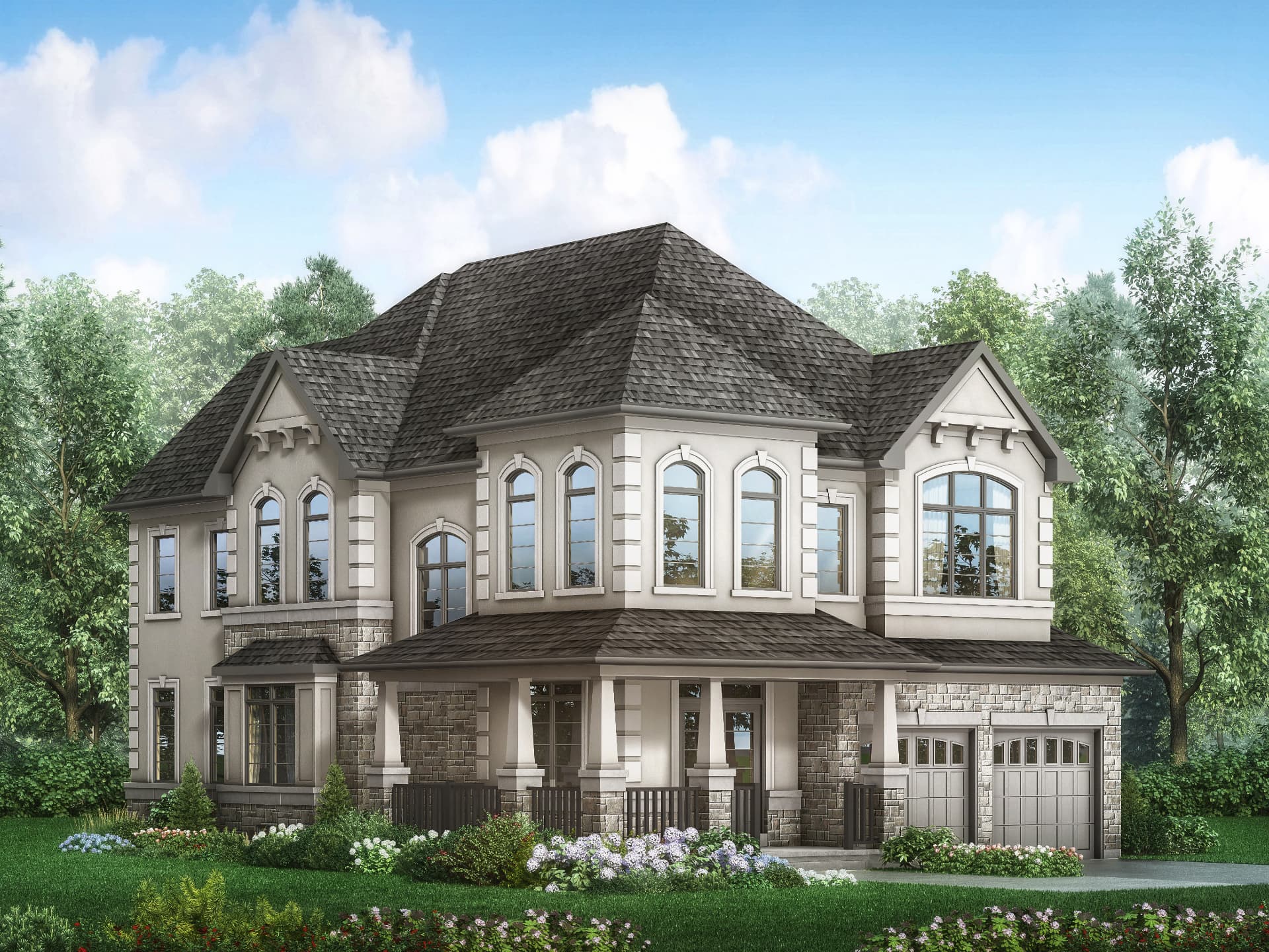 Exterior rendering of a Harrison-style detached home in Bowmanville