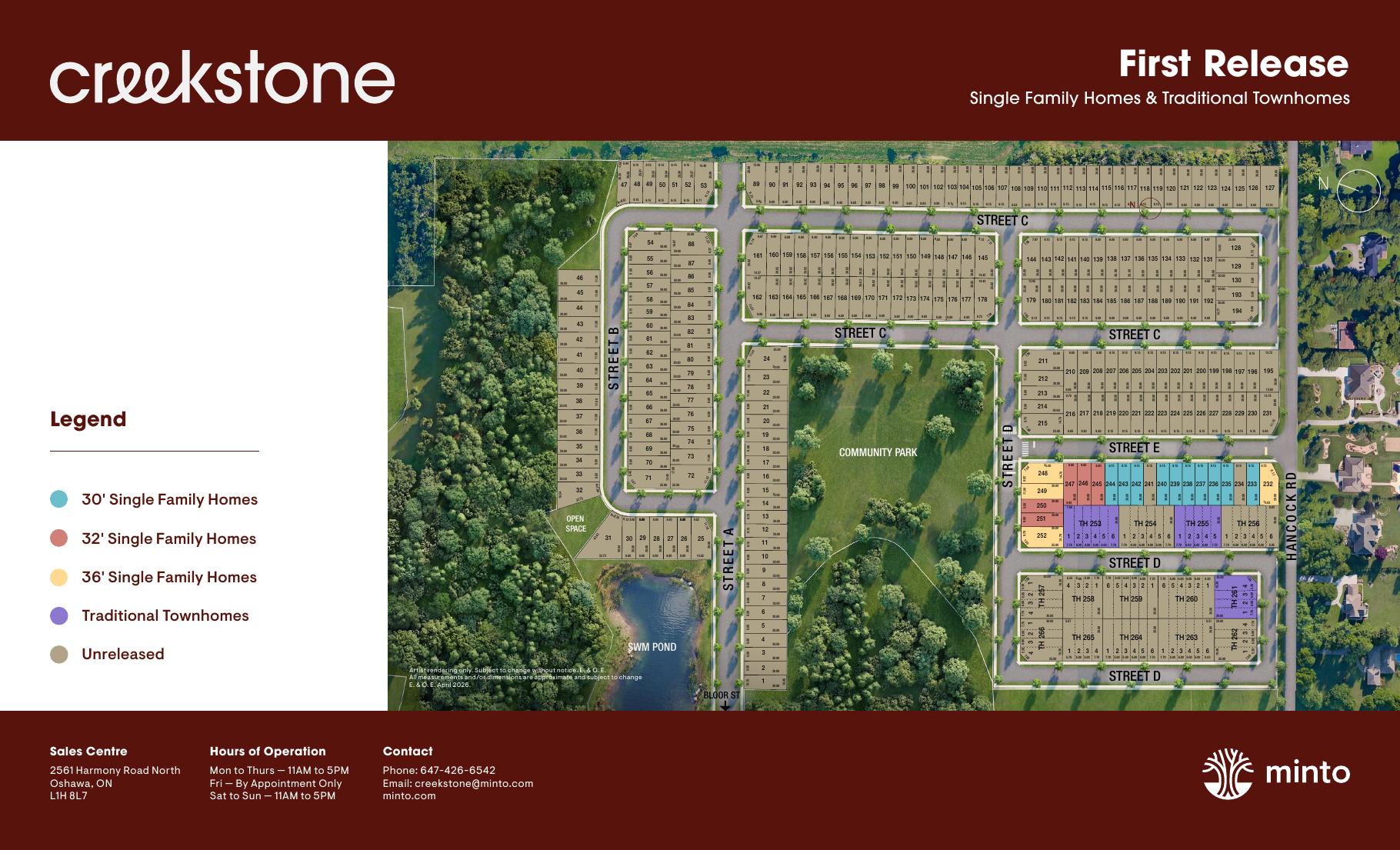 Creekstone First Release site plan — Minto Communities, Courtice