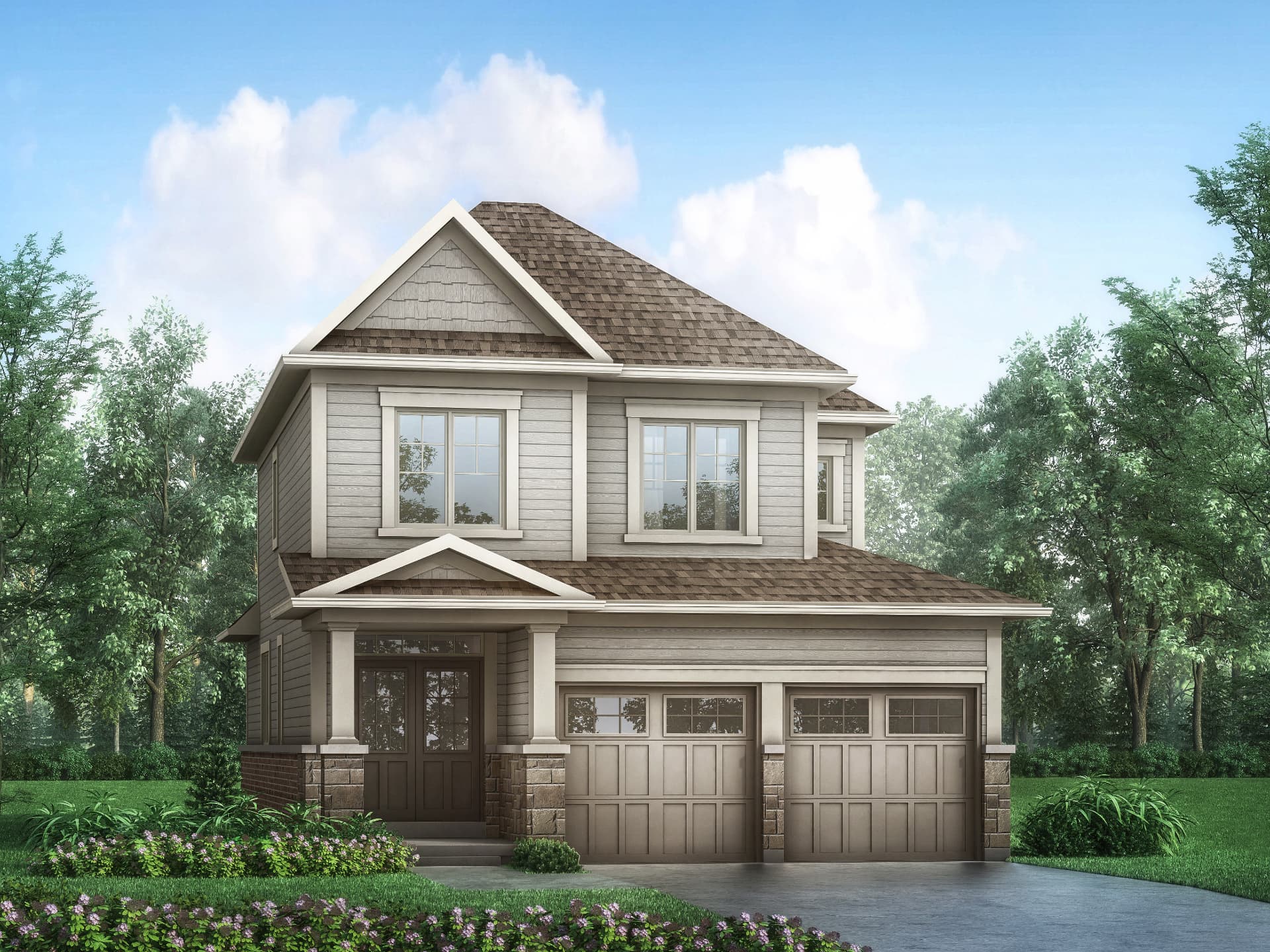 Harrison Elevation A exterior rendering at Orchard South in Bowmanville