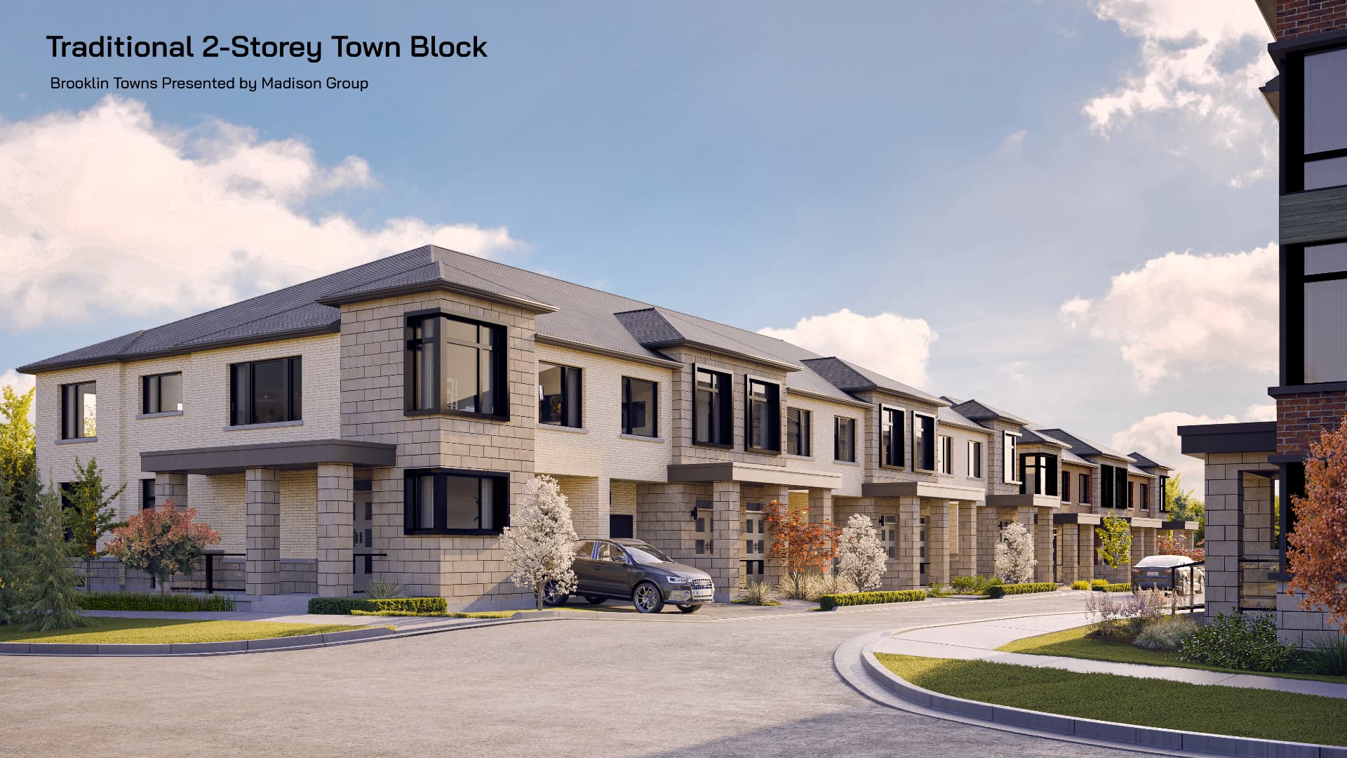 Traditional 2-Storey Town Block elevation, Brooklin Towns