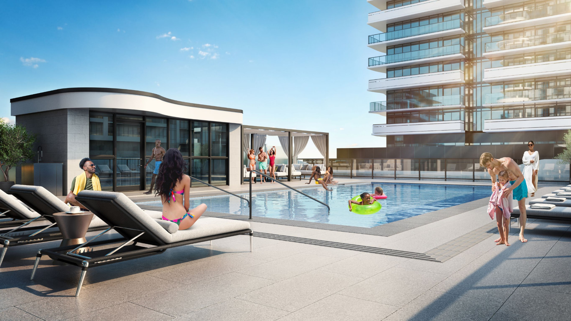 Outdoor Terrace & Pool elevation, The Grand at Universal City