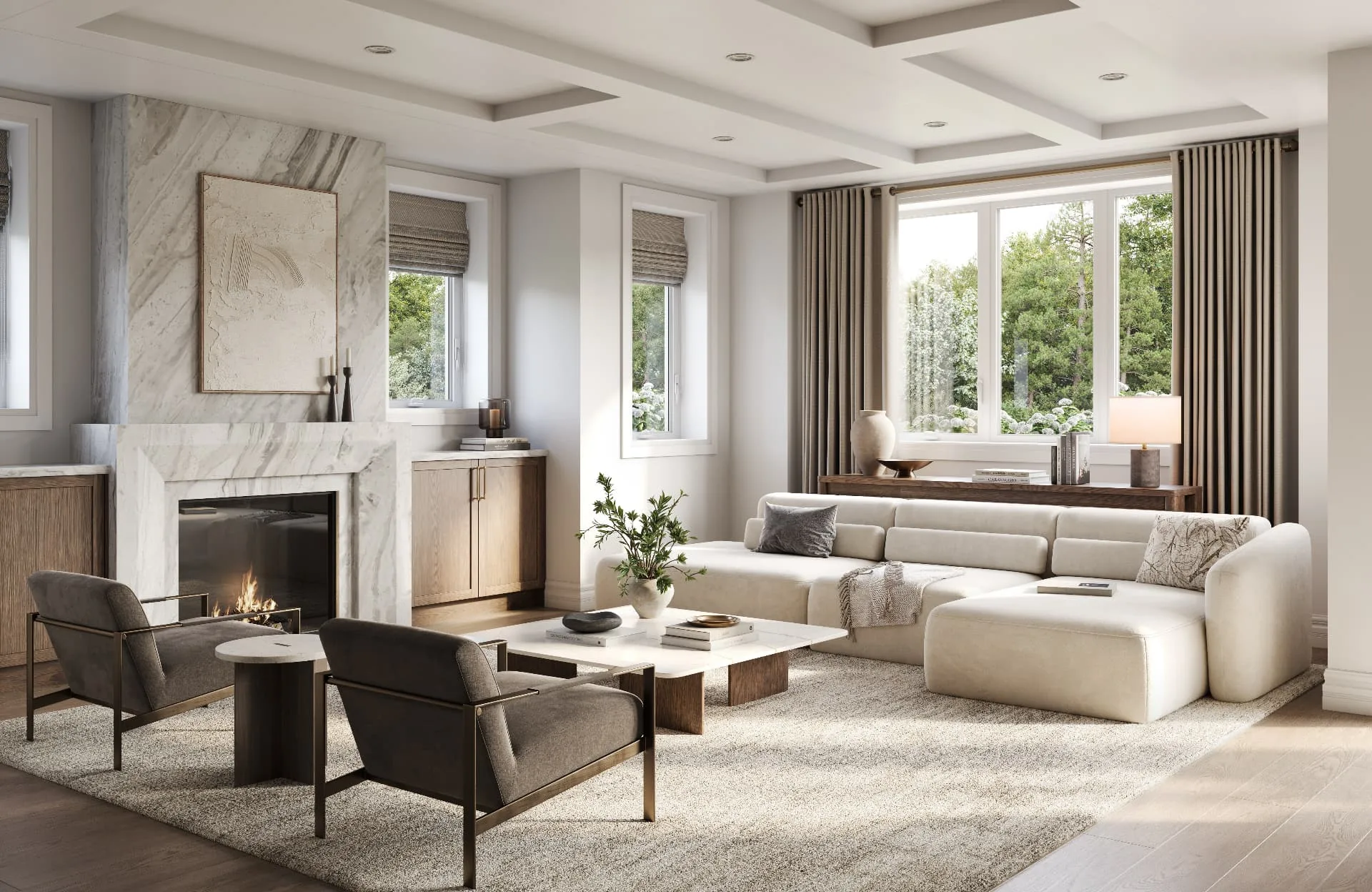Five Oaks great room rendering