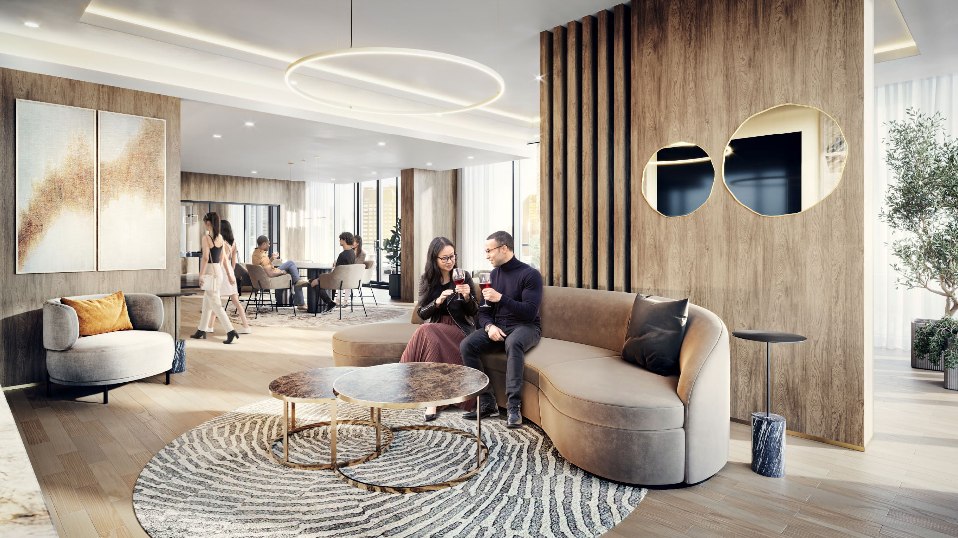 Resident Lounge elevation, The Grand at Universal City