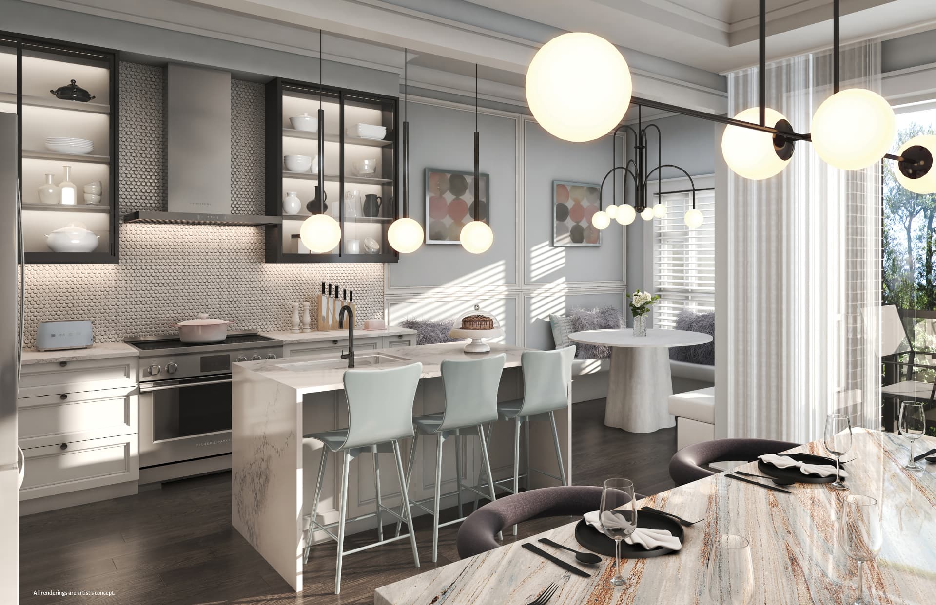 Alternate kitchen rendering at Woodbine Parkside, Markham