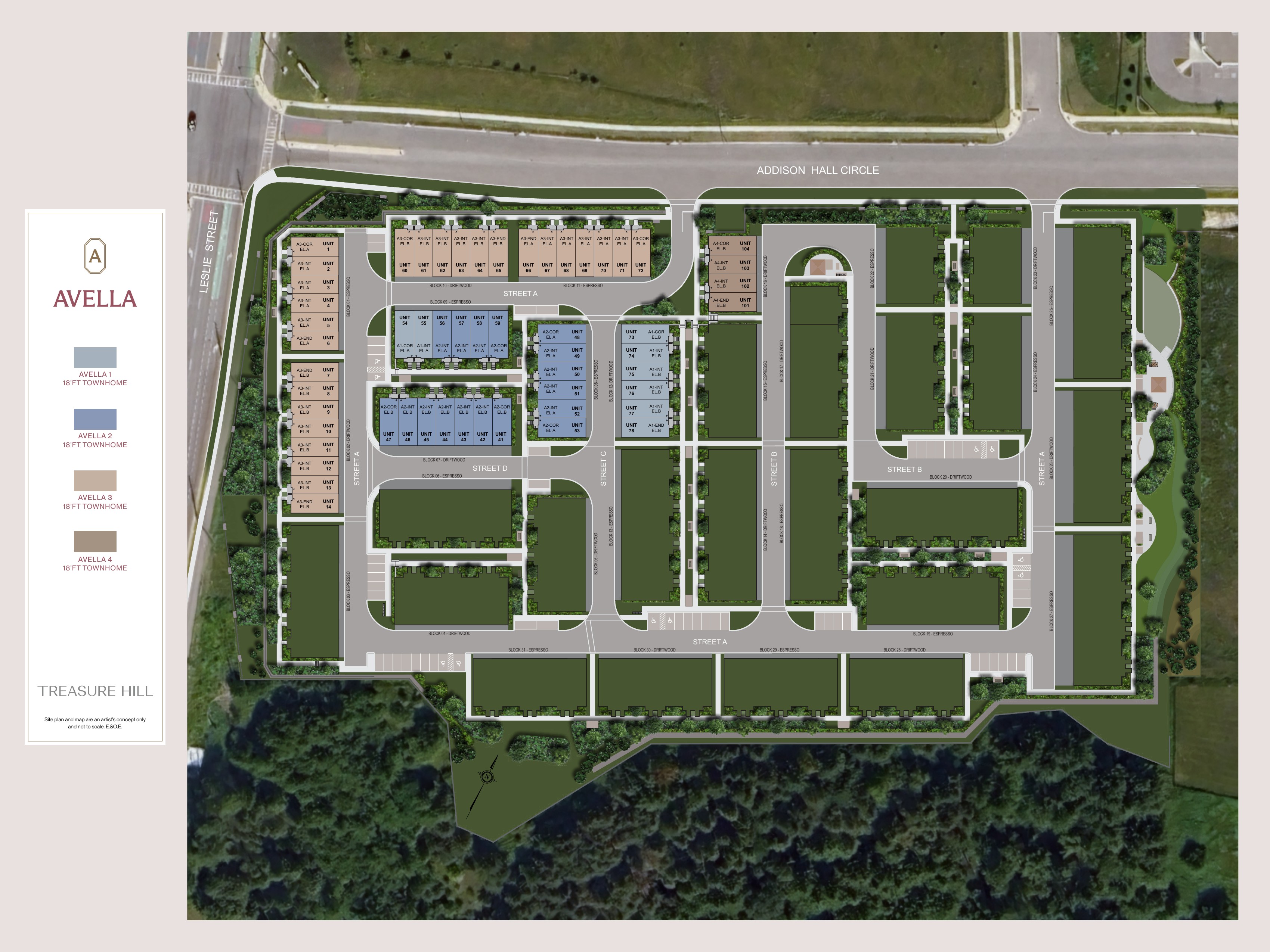 Avella site plan — Treasure Hill, Aurora