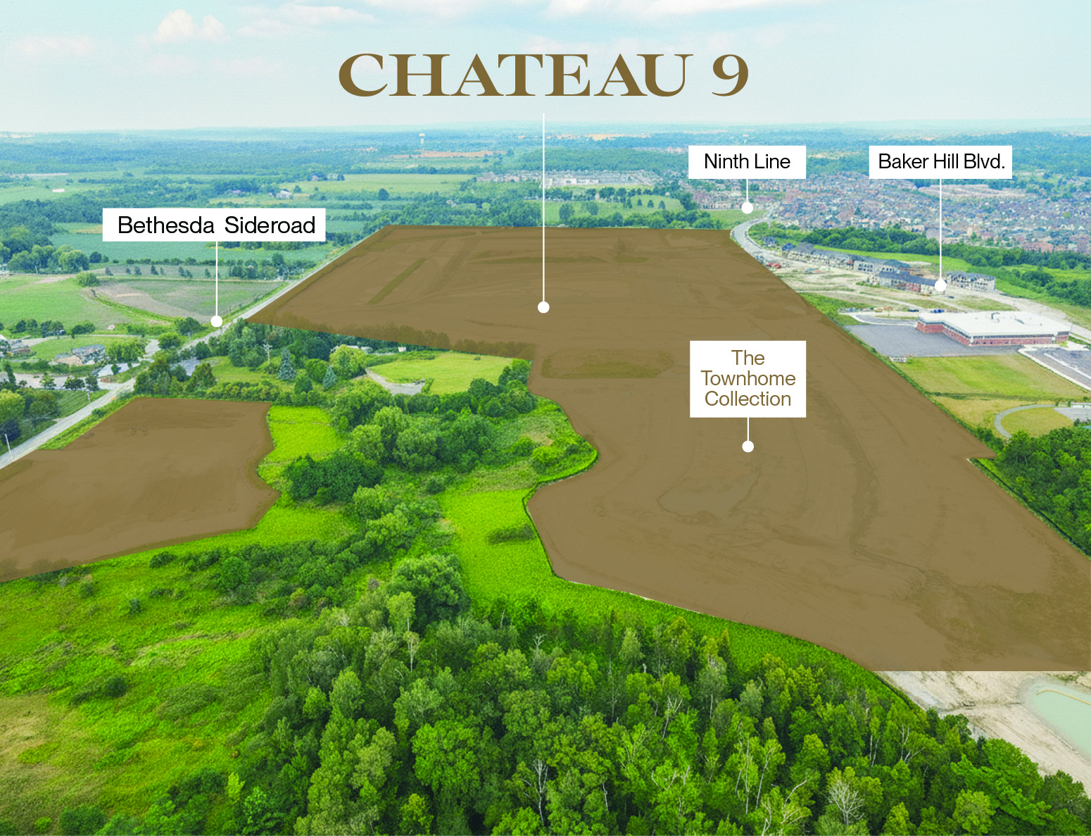 Chateau 9 community aerial — Treasure Hill, Stouffville