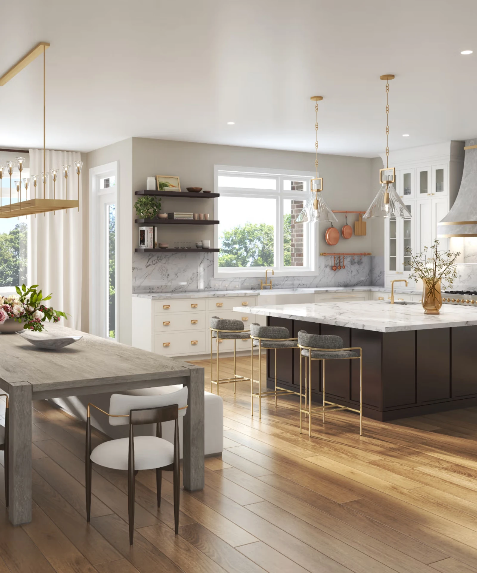 Gourmet kitchen rendering at Monteverdi Estates
