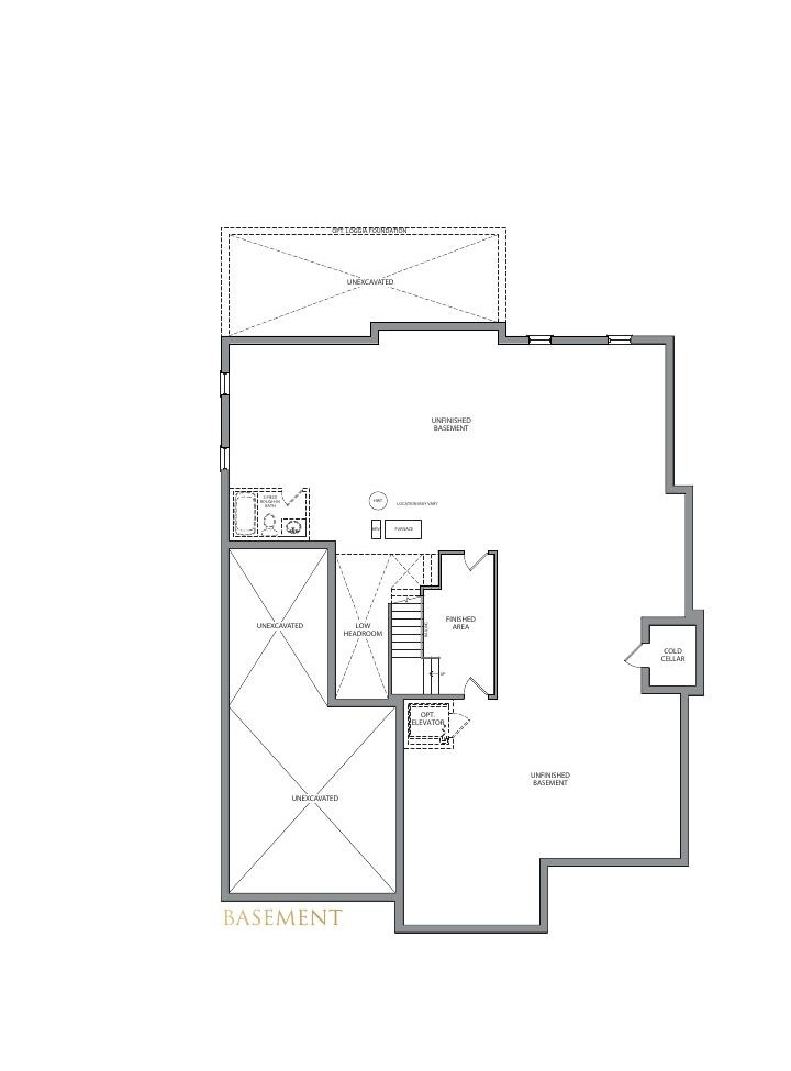 Veneto basement and elevator option plan at Monteverdi Estates
